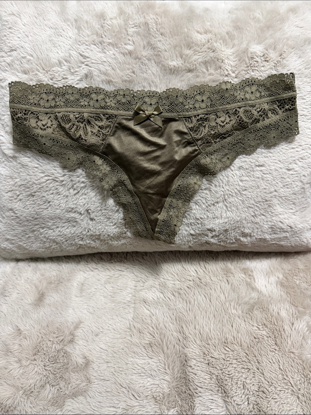 Victoria's Secret Olive Green Lace Bikini Panty